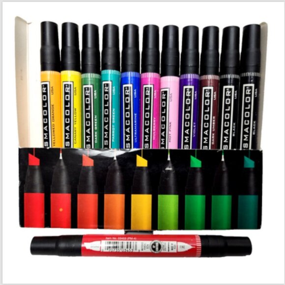 D/C Prismacolor 12 Color Dbl Ended Art Markers in StandingBox w/11 FrenchGray - Picture 3 of 8